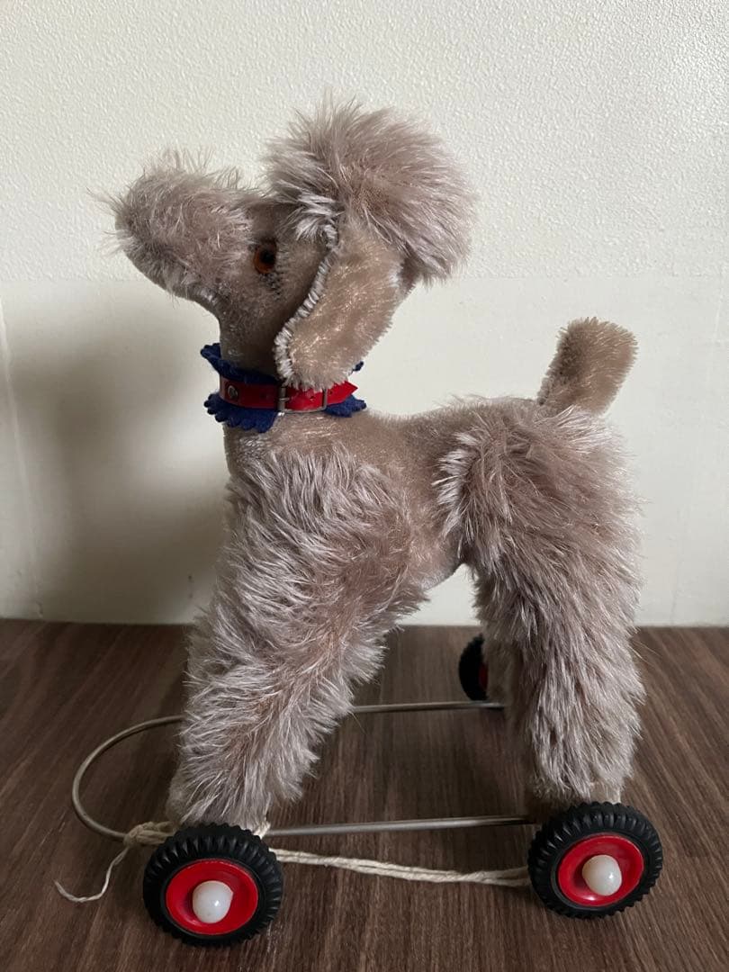 ☆最終SALE☆ アンティーク　プードル　プルトイ　ぬいぐるみ　 ビンテージ 犬