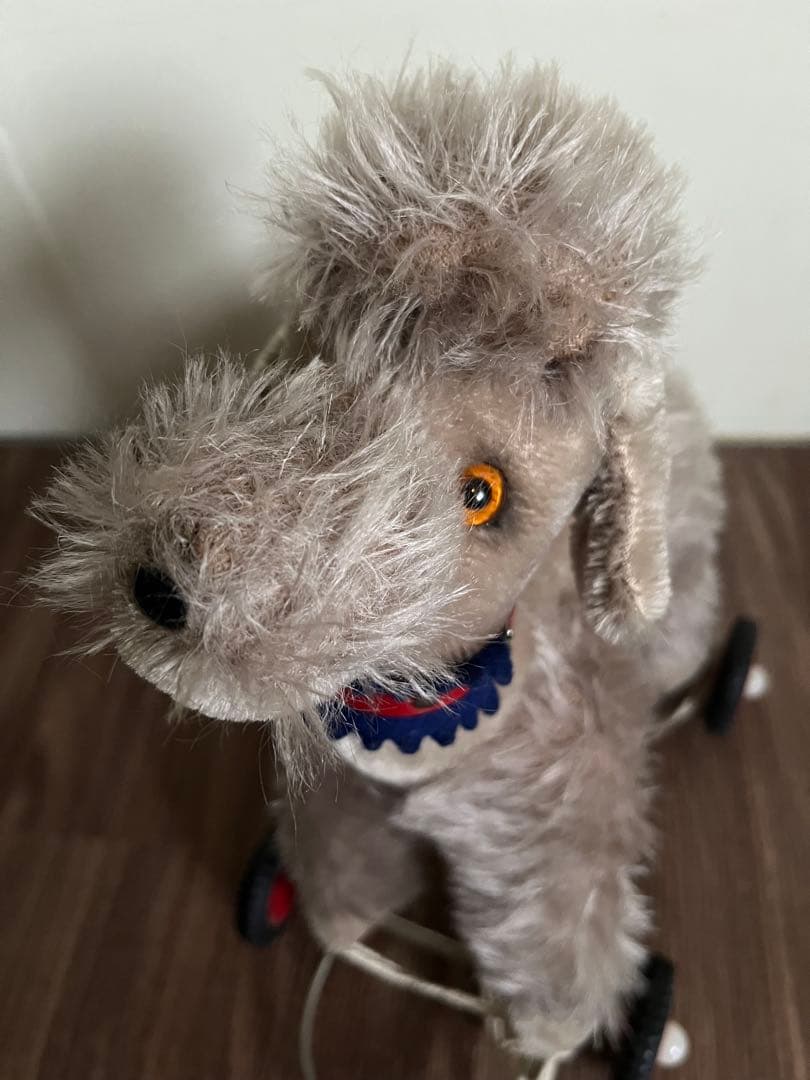 ☆最終SALE☆ アンティーク　プードル　プルトイ　ぬいぐるみ　 ビンテージ 犬