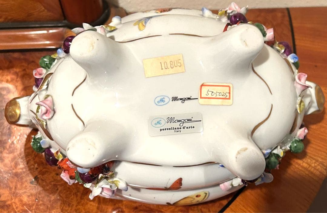 Mcmgcmi マンガーニ 　イタリア製　置物　陶器　ジュエリーボックス