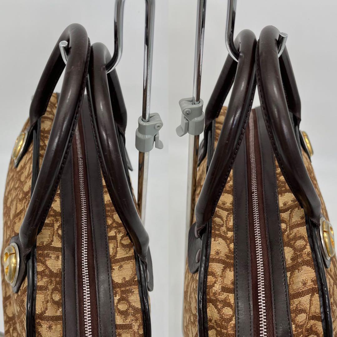 クリスチャンディオール ハンドバッグ ミニボストン トロッター柄 CDロゴ金具