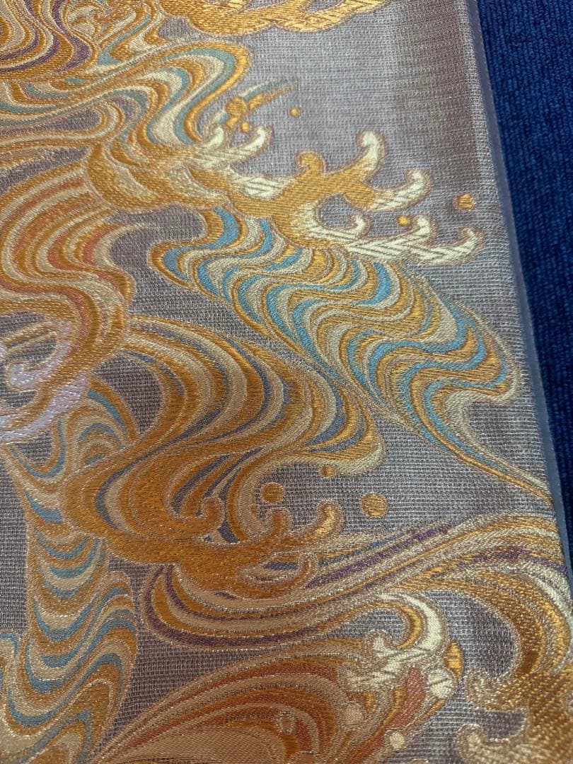 2692袋帯 古代彫金紋 西陣織 金糸　高級上質上品　約440cm 未使用