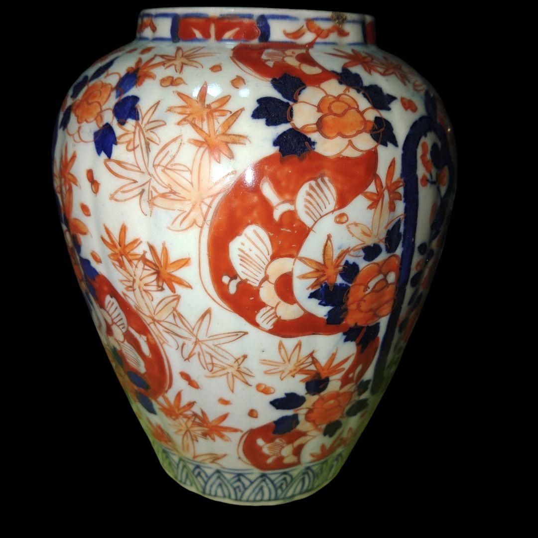 時代　古伊万里四君子色絵壺