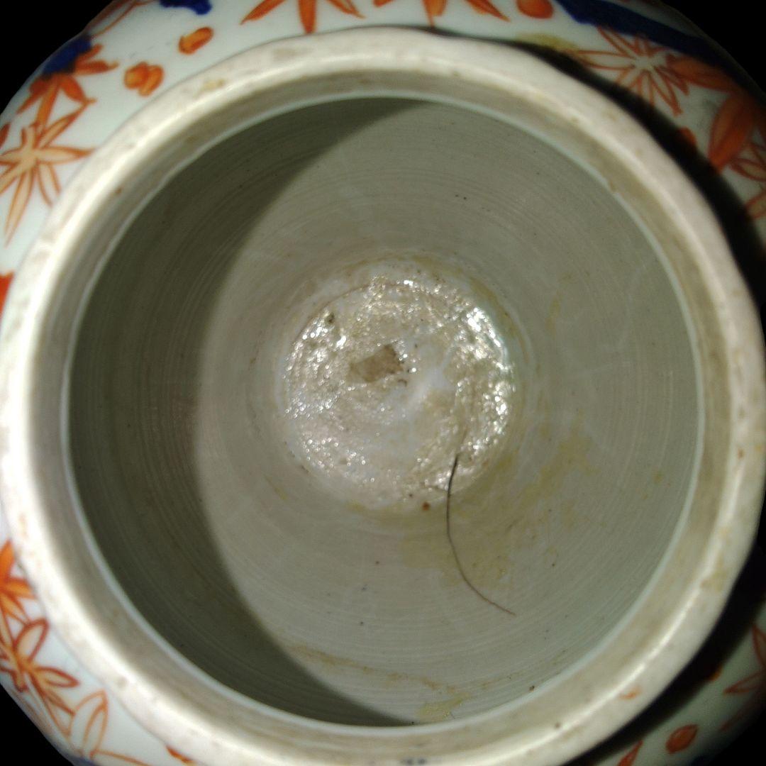 時代　古伊万里四君子色絵壺