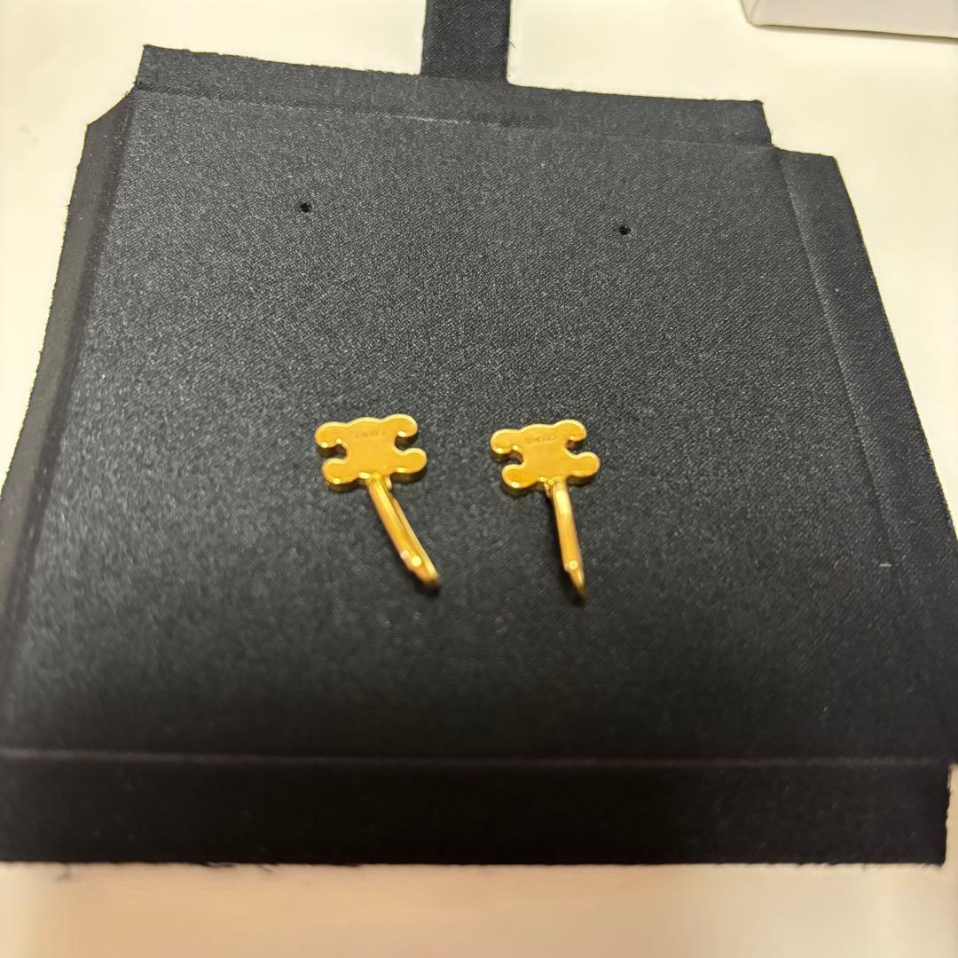 CELINE セリーヌ トリオンフピアス ラインストーンピアス ゴールド