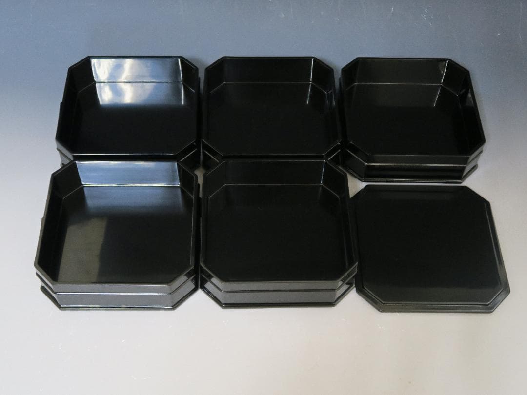 【輪島塗】縁高重 五段重 黒真塗 輪島塗工房 静峰 塗師静峯大家芳男 天然木共箱