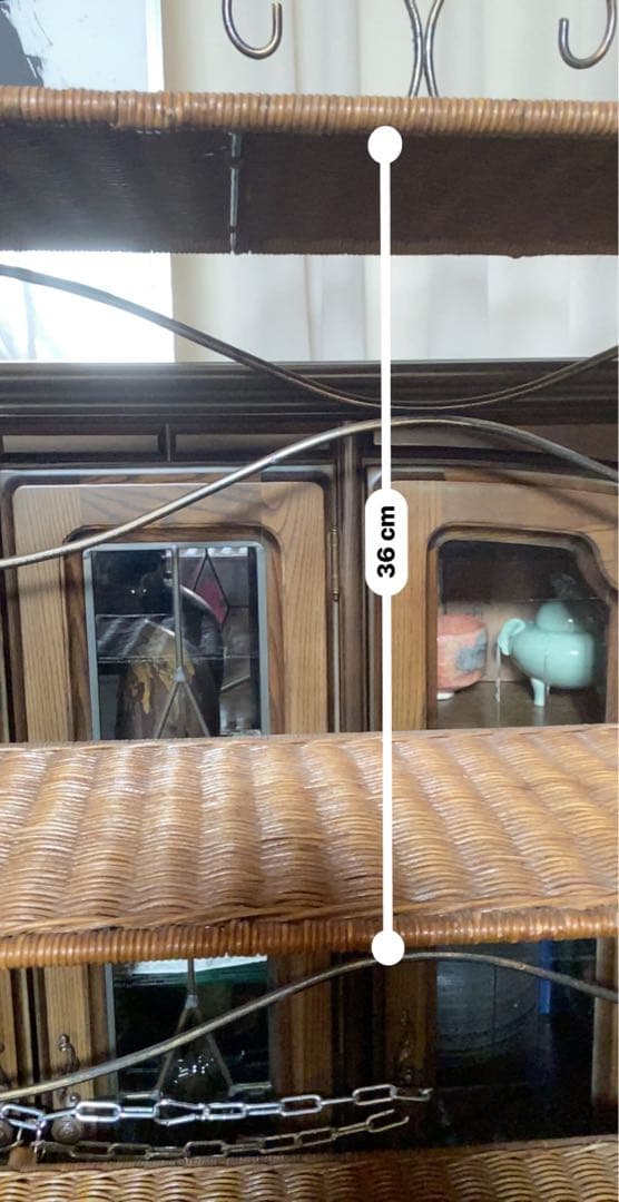 希少♦️高級 ラタン＆アイアン 大型 飾り棚 シェルフ♦️店舗♦️ディスプレイ♦️折畳可