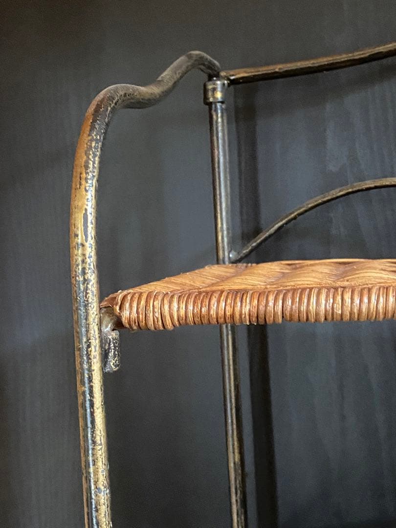 希少♦️高級 ラタン＆アイアン 大型 飾り棚 シェルフ♦️店舗♦️ディスプレイ♦️折畳可