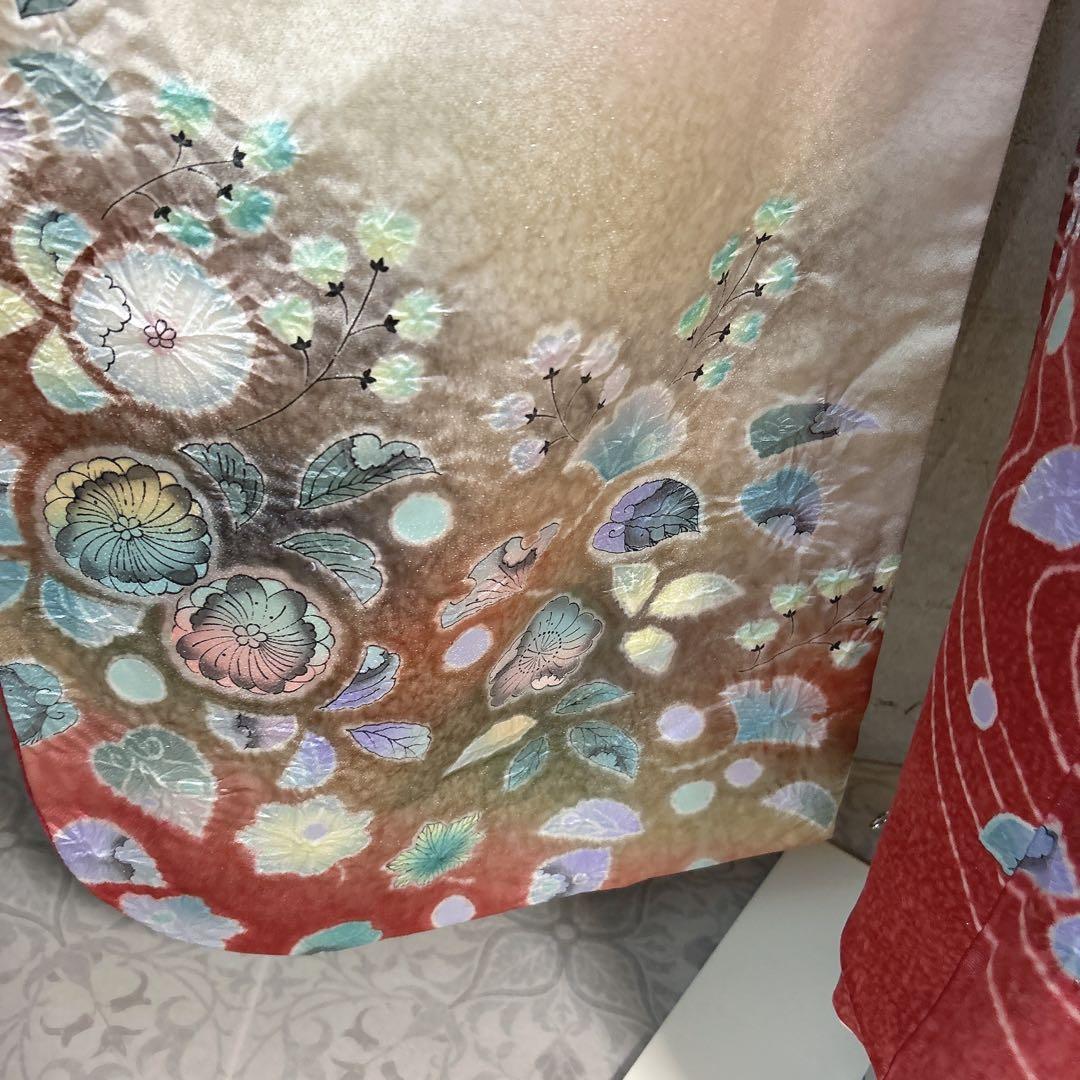 振袖　フルセット　辻が花　正絹　絞り　作家物　華やか　成人式　ピンク