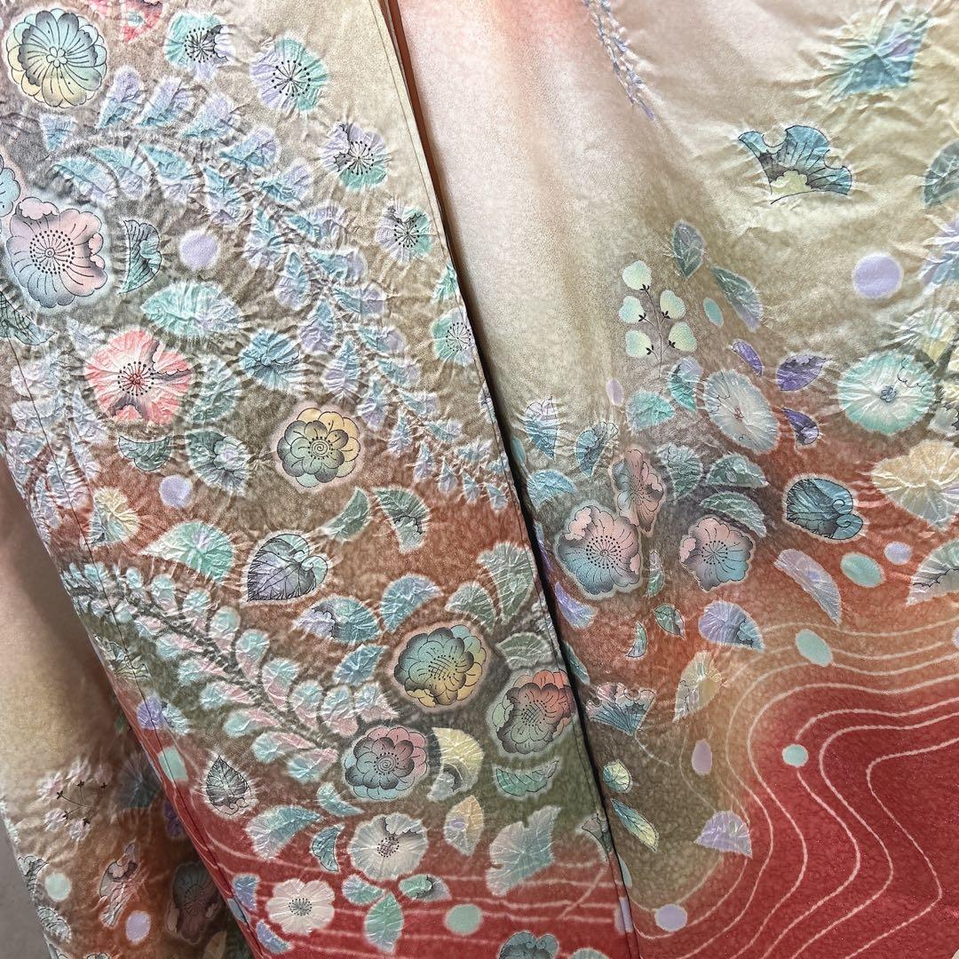 振袖　フルセット　辻が花　正絹　絞り　作家物　華やか　成人式　ピンク