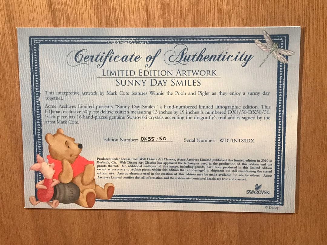 マーク・コート「Sunny Day Smiles 」リトグラフ＋スワロフスキー