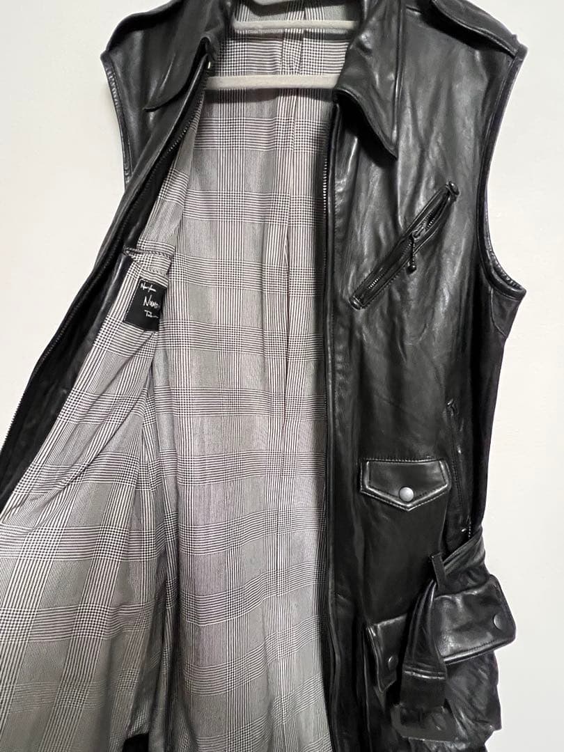 05ss ナンバーナイン　archive レザーライダースロングジャケット