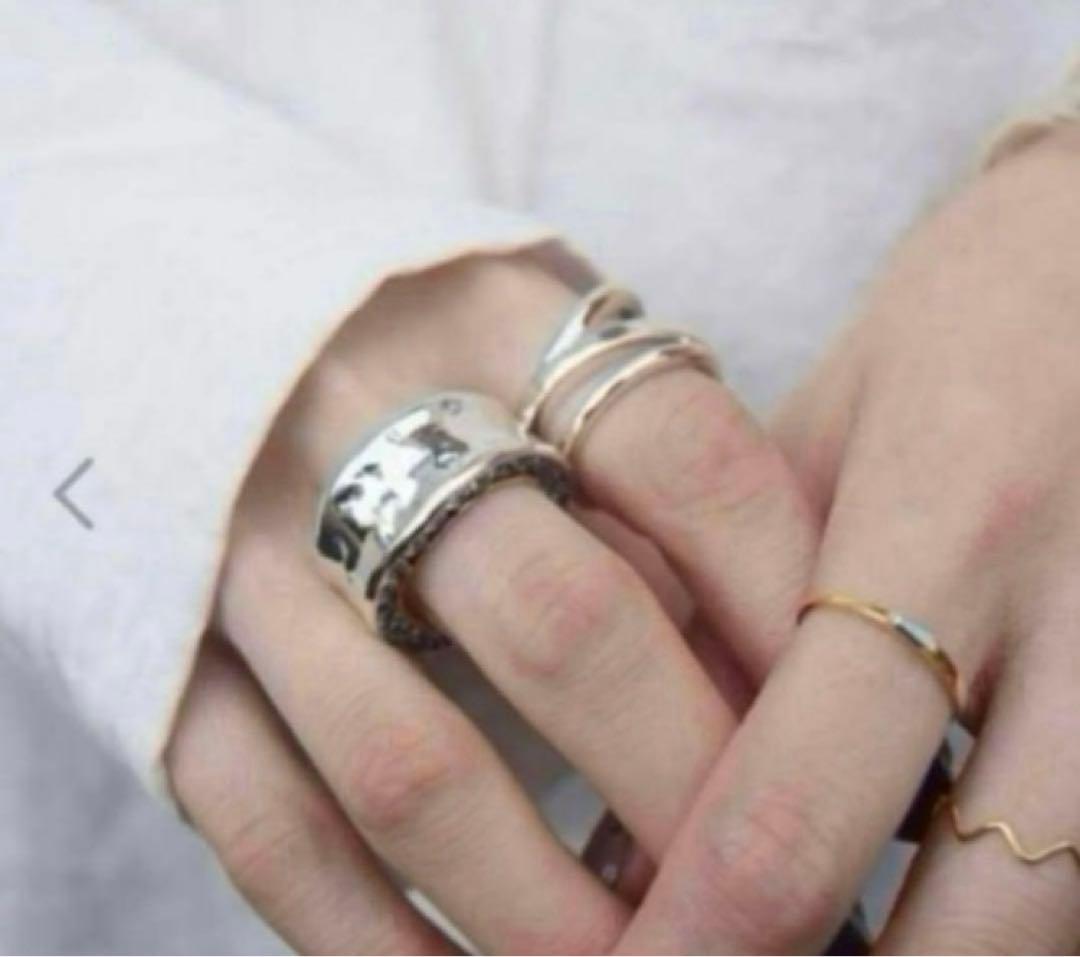 【値下げ】e.m. イーエム　サイドジルコニア埋め込みリング　13号