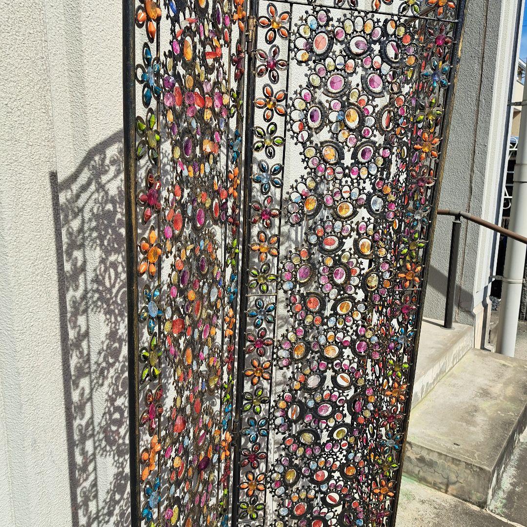 ♡アイアン　ビーズフラワー３連パーティション♡