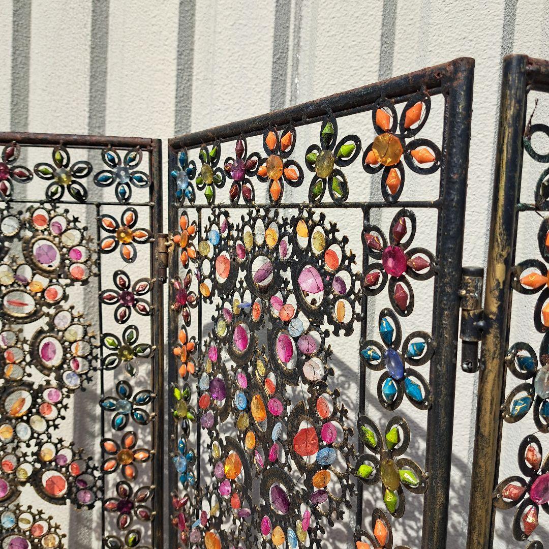 ♡アイアン　ビーズフラワー３連パーティション♡