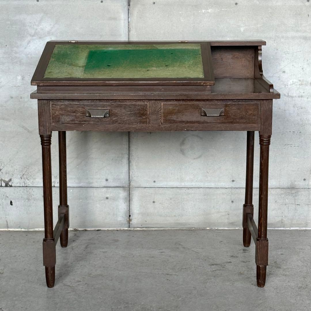 ✦昭和レトロ✦ アンティーク 製図机 ドラフティングデスク 木製 ライティング