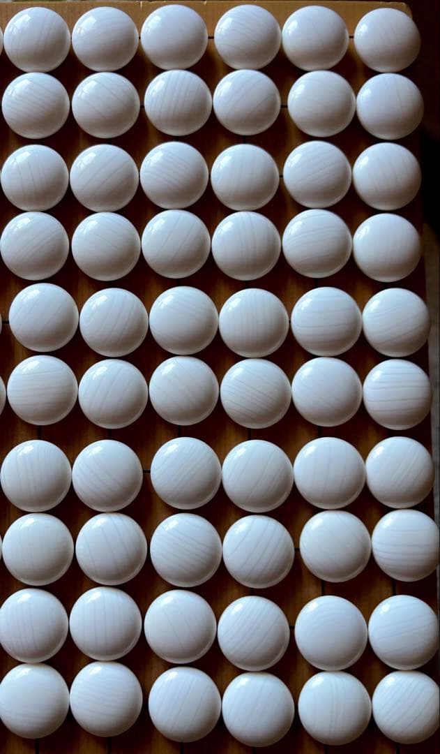 【美品】日向特製 蛤碁石＋本那智黒 月印34号 9.5mm 囲碁