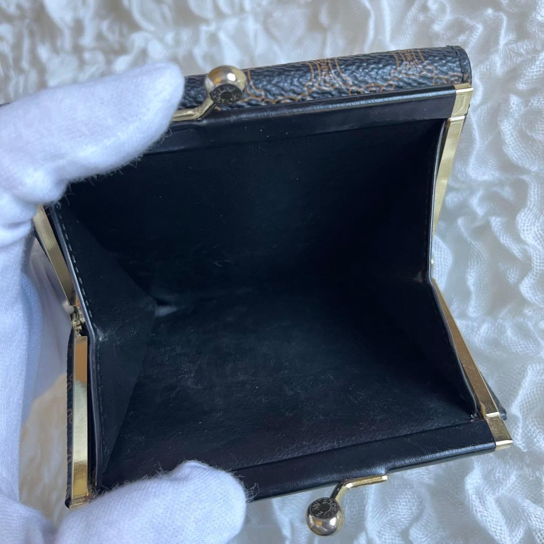 Old CELINE オールドセリーヌ 折り財布 がま口 黒マカダム ブラック