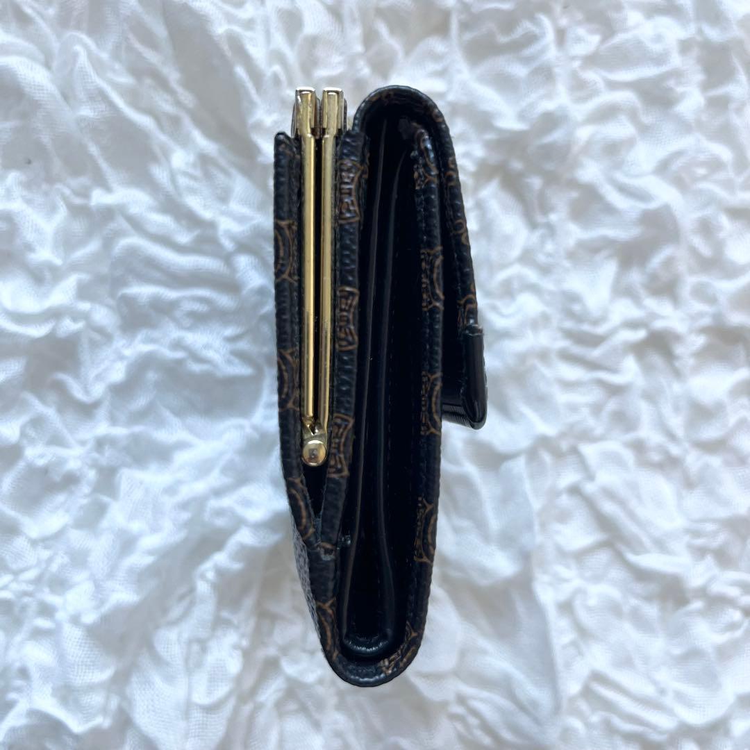 Old CELINE オールドセリーヌ 折り財布 がま口 黒マカダム ブラック