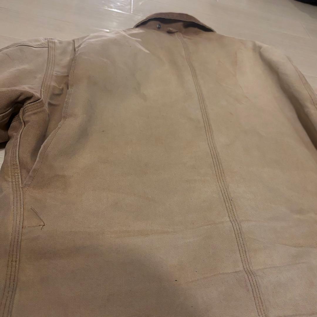 Carharttワークジャケット ダック地 ベージュ YKK キルティング裏地