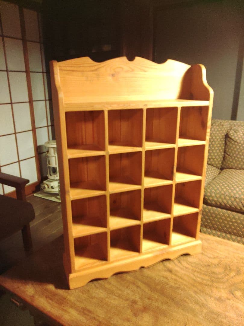 希少　飾り棚　シェルフ　ショーケース　キャビネット　ラック　天然木　収納　レア