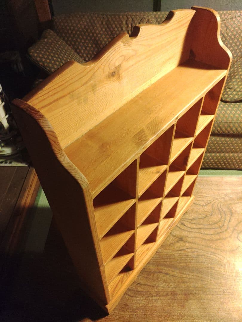 希少　飾り棚　シェルフ　ショーケース　キャビネット　ラック　天然木　収納　レア