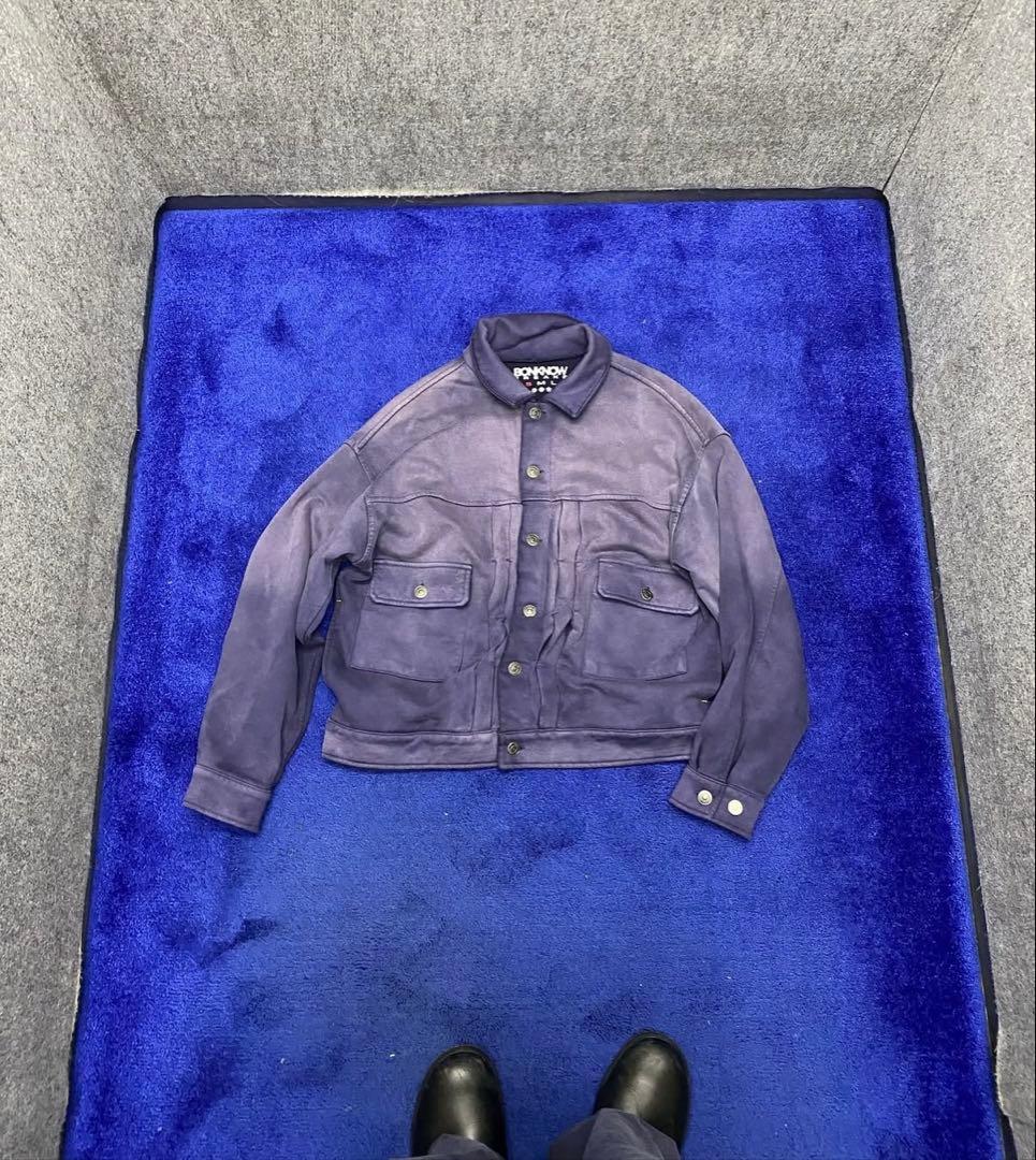 ジャケット・アウター BONKNOW FREAKS SWEAT TRUCKER JACKET NAVY