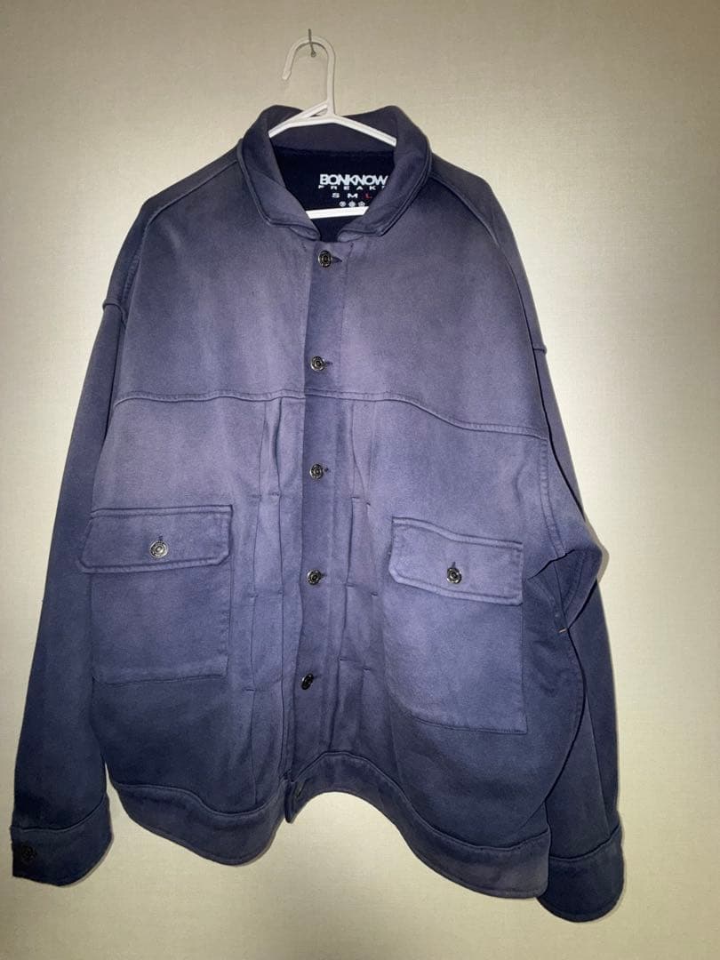 ジャケット・アウター BONKNOW FREAKS SWEAT TRUCKER JACKET NAVY