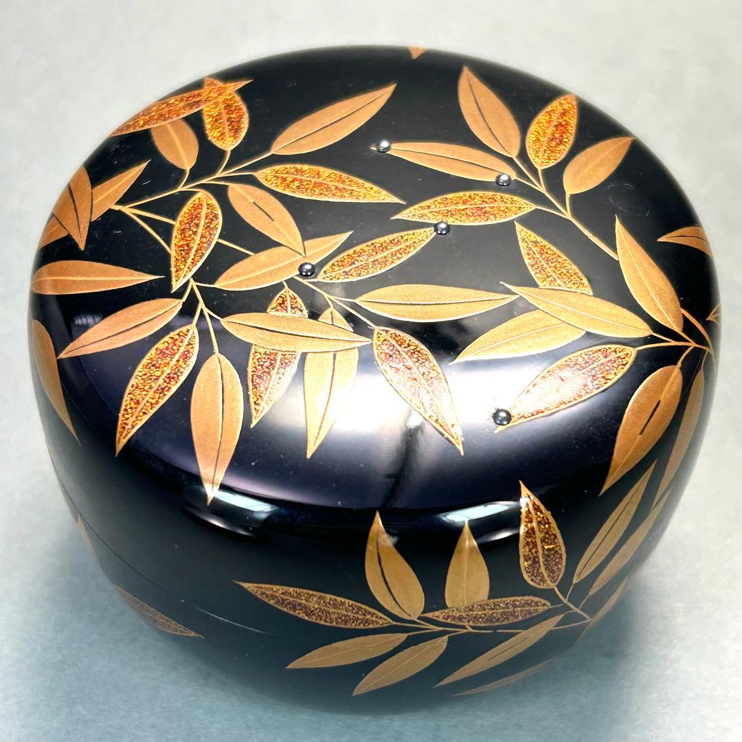 棗　『村田宗覚　笹蒔絵』　惺斎好写　平棗　お茶道具　茶道　共箱　工芸品