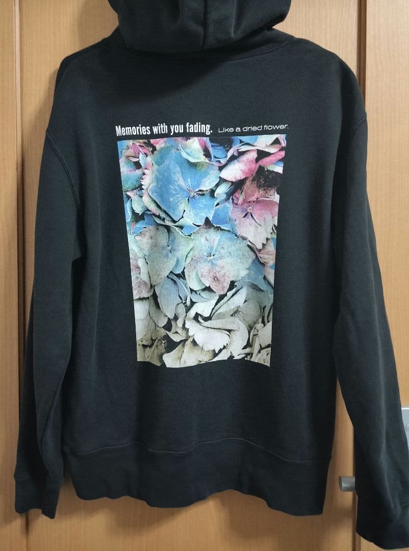 優里 ドライフラワー パーカー ブラック Lサイズ