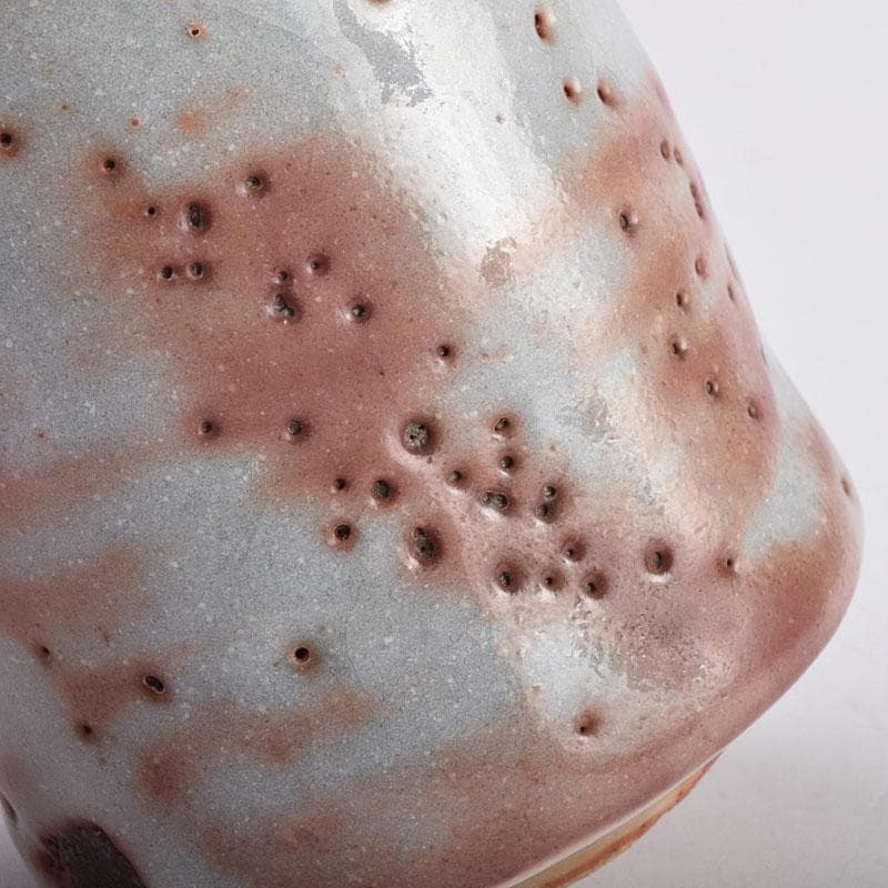 志野焼　美濃焼　奥磯太覚作　志野湯呑　共箱　C　R8909