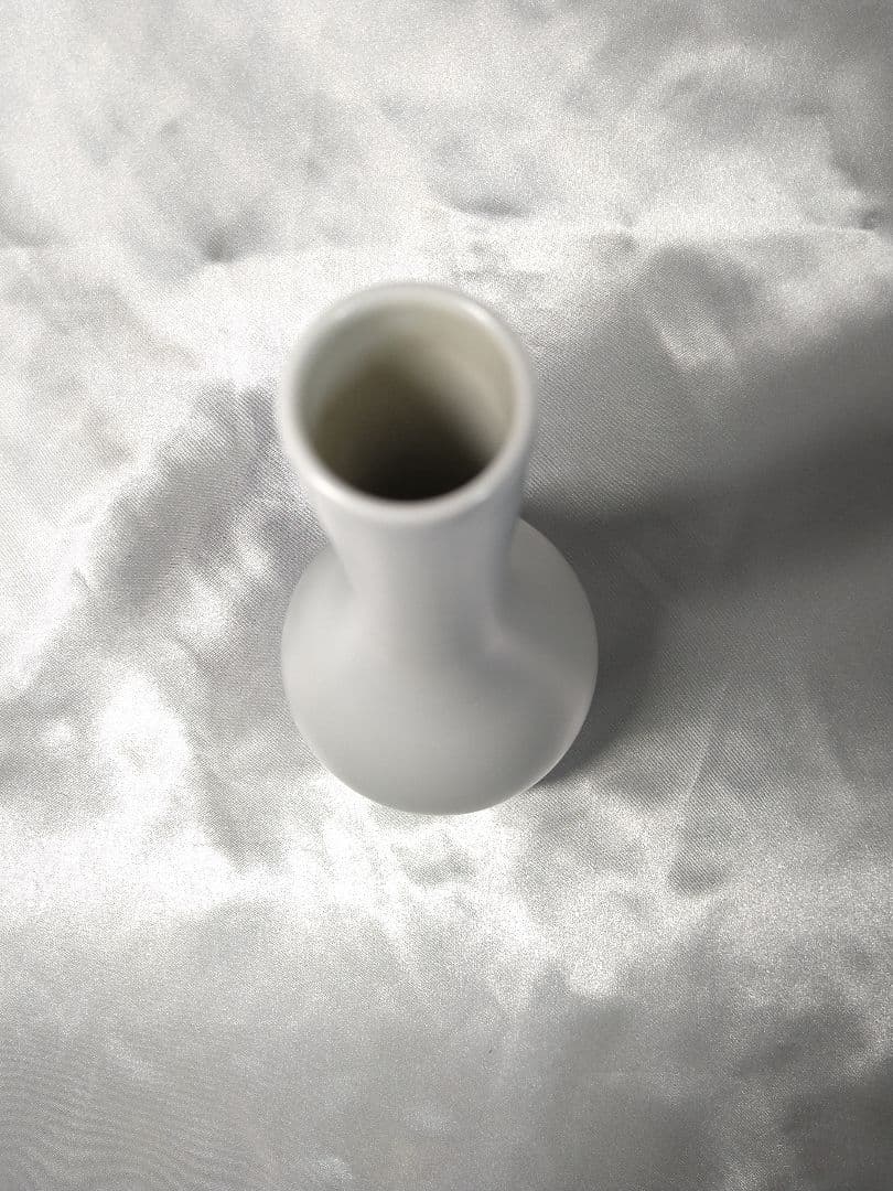 三代永澤永信 出石焼 永信窯 白雪釉鶴頸形 白磁 鶴首 花入 花器 美品