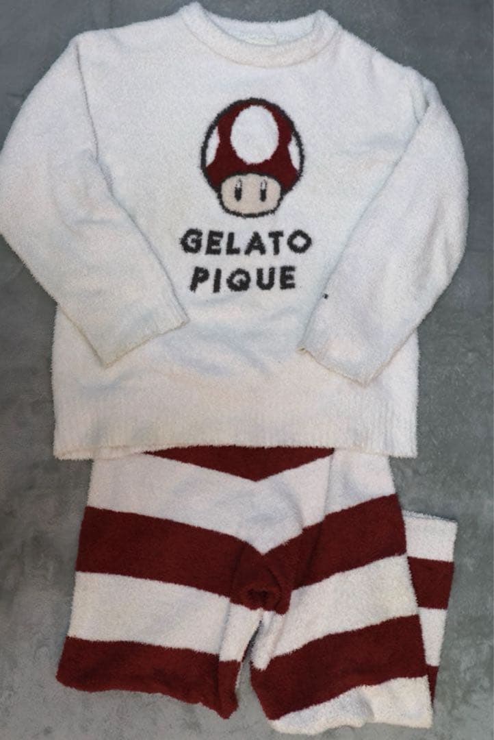 【冬にオススメ】ジェラートピケ　ヨッシー/キノピオ　ルームウェア　上下セットペア
