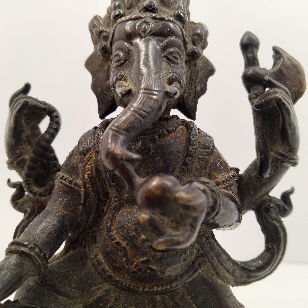 Ｍ165-3 時代古銅仏 歓喜天 ガネーシャ チベット仏　仏教美術