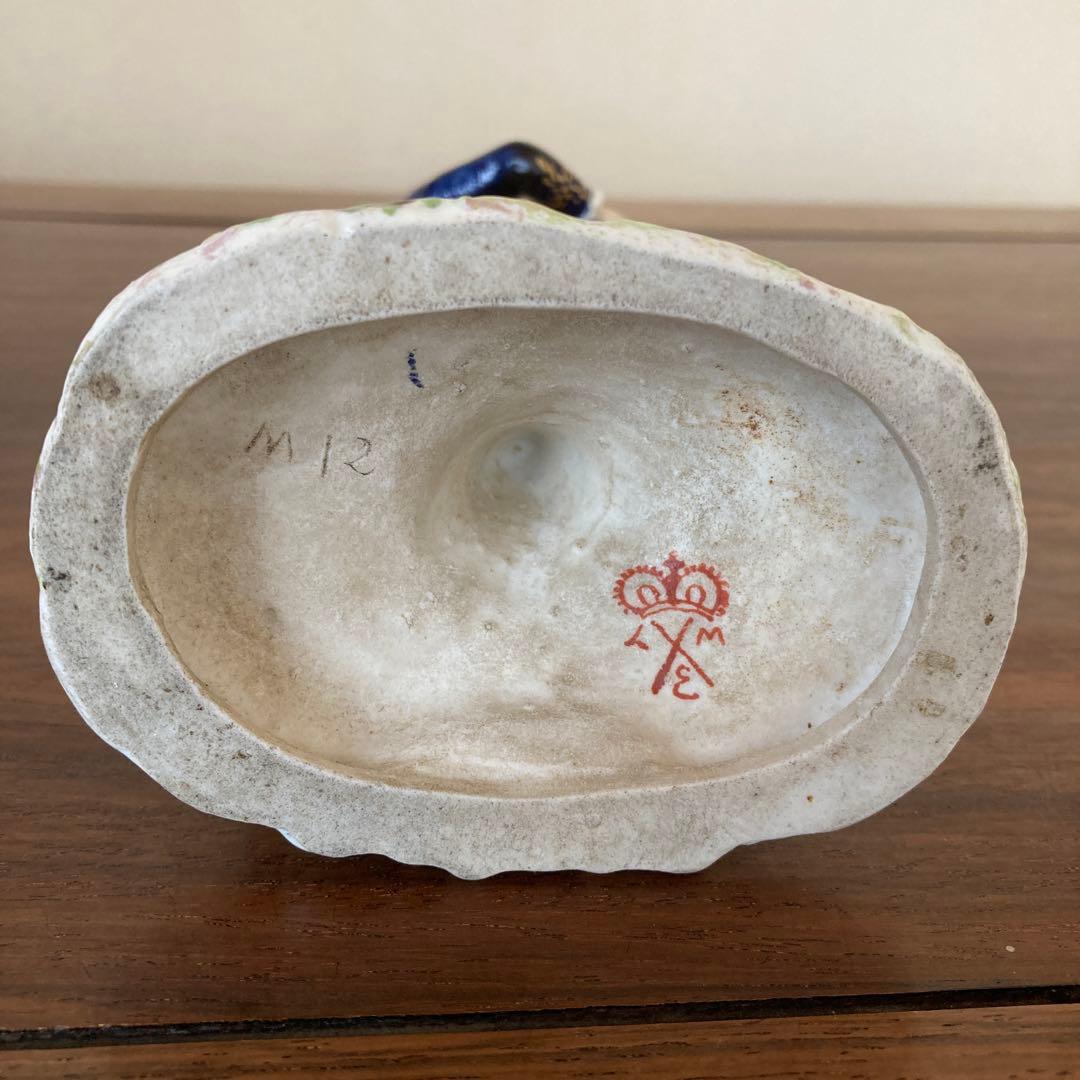 山羊に乗った仕立て屋夫婦 磁器人形 一対