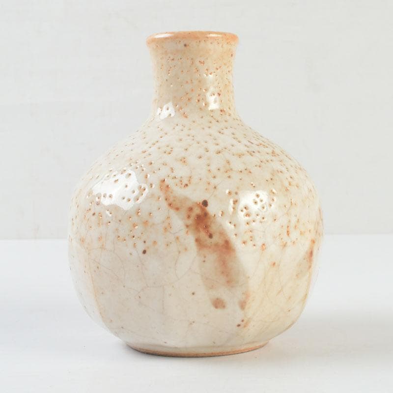 北大路魯山人作　志野焼　徳利　酒器　竹腰長生極め箱　V　9610