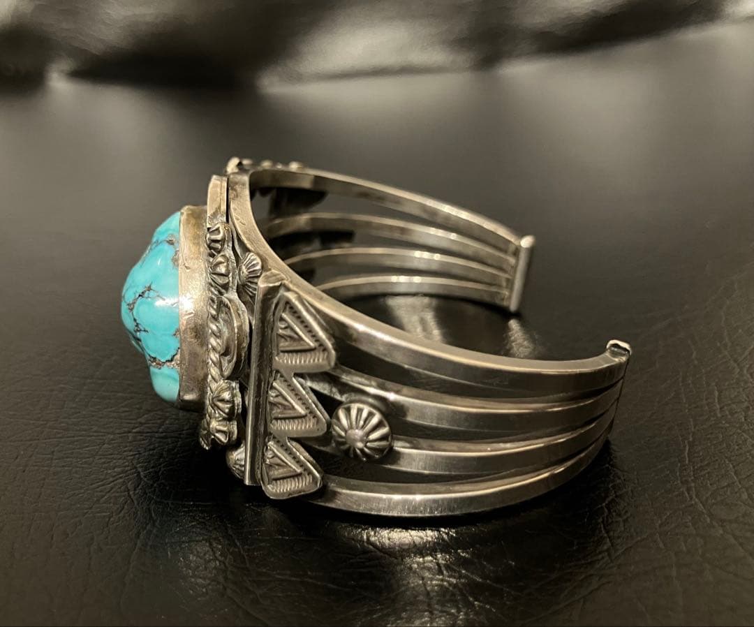 最終値下げNAVAJOナバホOscar Alexiusナゲットターコイズバングル