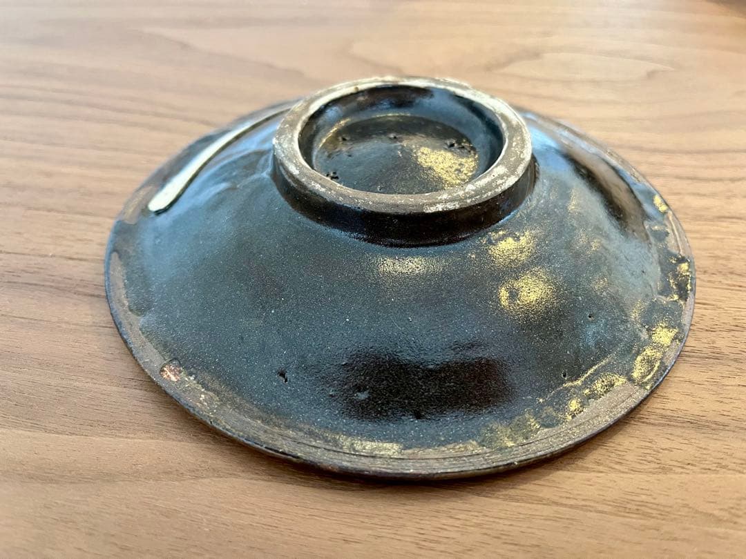 人間国宝 金城次郎 作　海老紋 5寸皿（共箱なし） 壺屋焼・やちむん