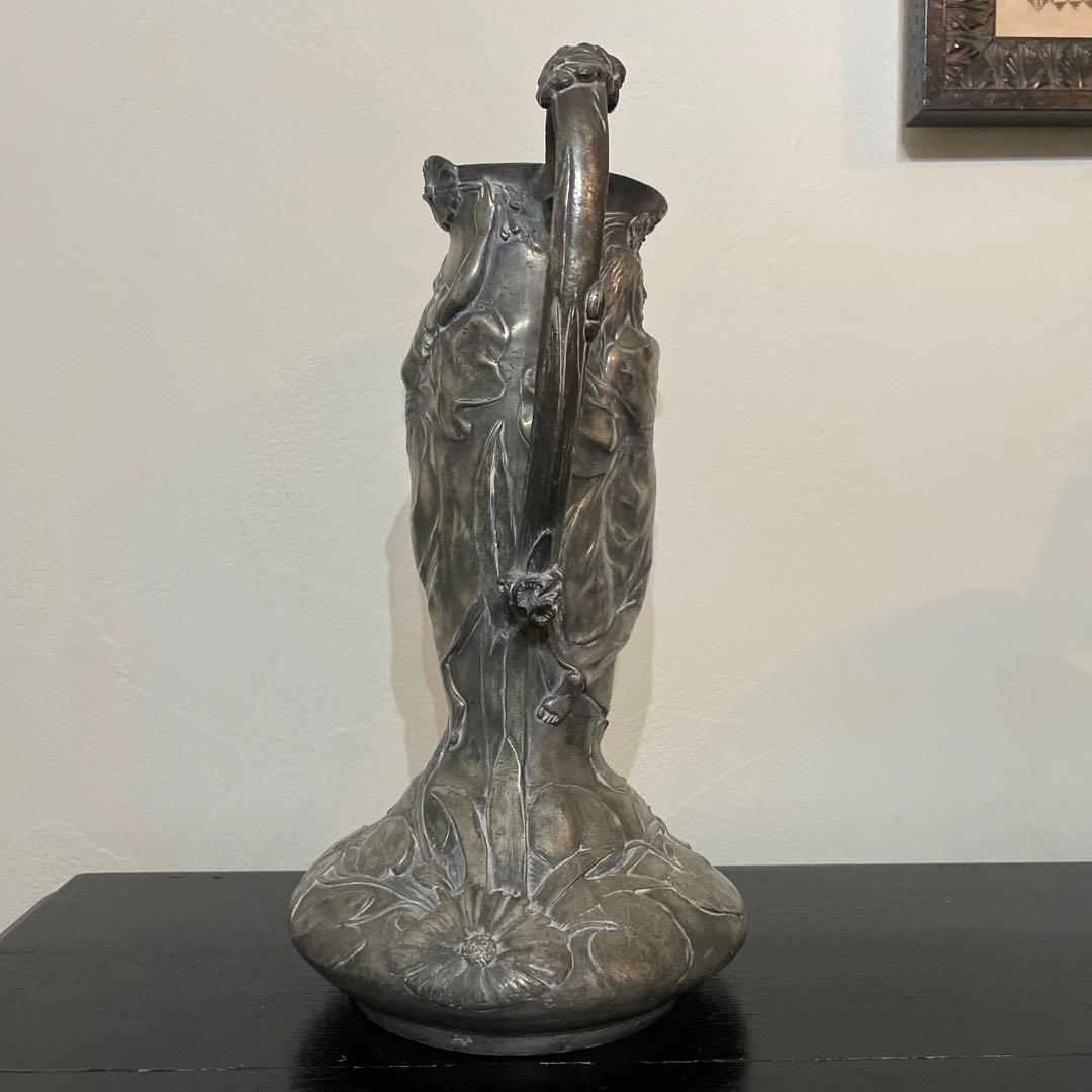 ピューター エタン 花瓶　アンティーク　ピッチャー　ジャグ