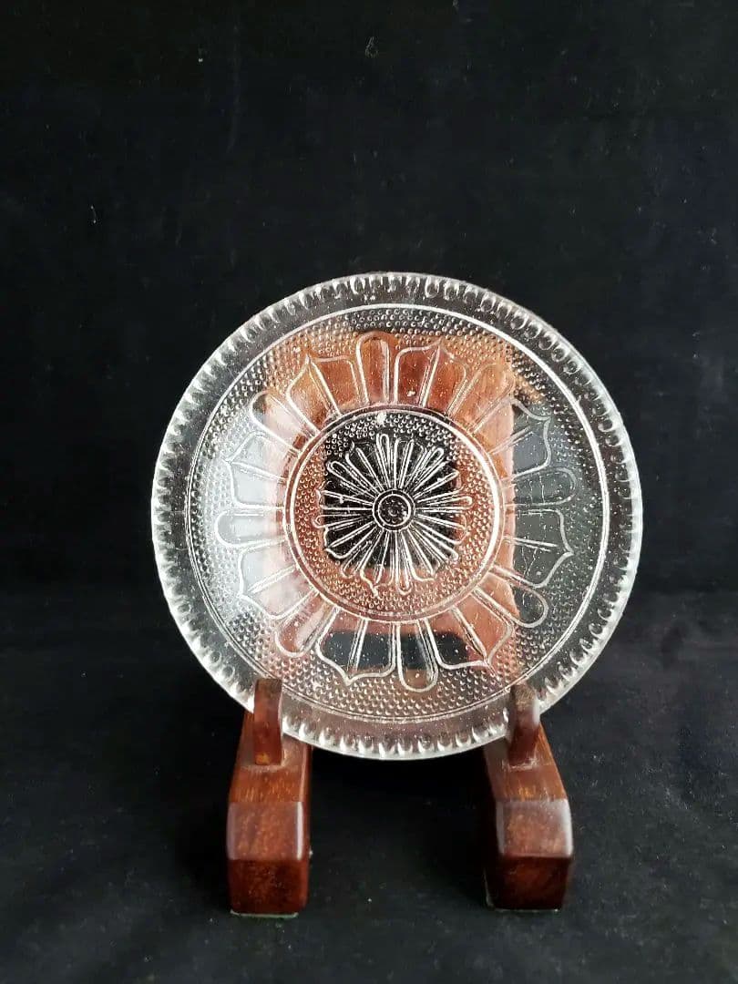 大正から昭和初期に作られたプレスガラス 5枚組 良品 和ガラス