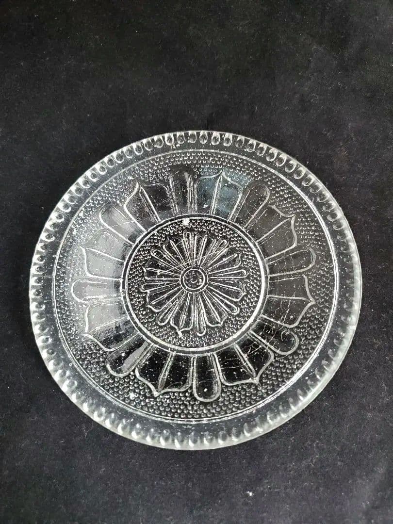 大正から昭和初期に作られたプレスガラス 5枚組 良品 和ガラス