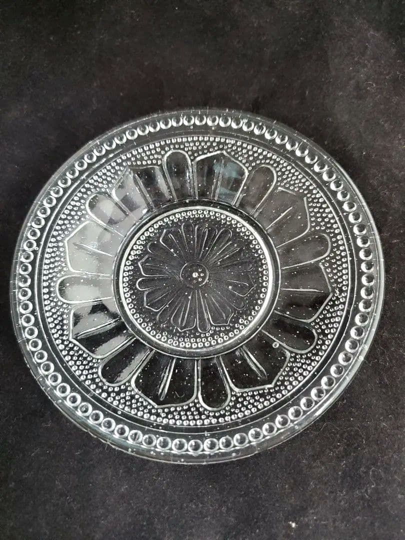 大正から昭和初期に作られたプレスガラス 5枚組 良品 和ガラス