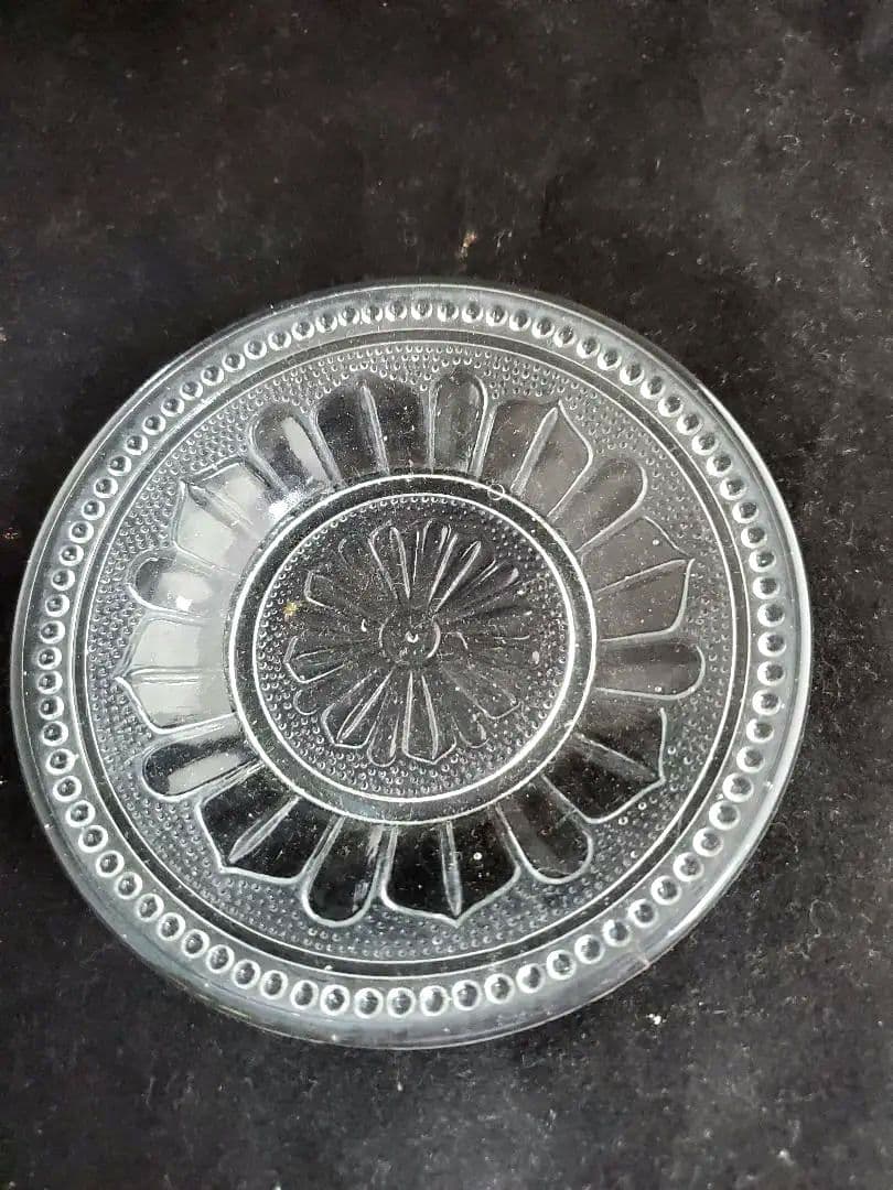 大正から昭和初期に作られたプレスガラス 5枚組 良品 和ガラス