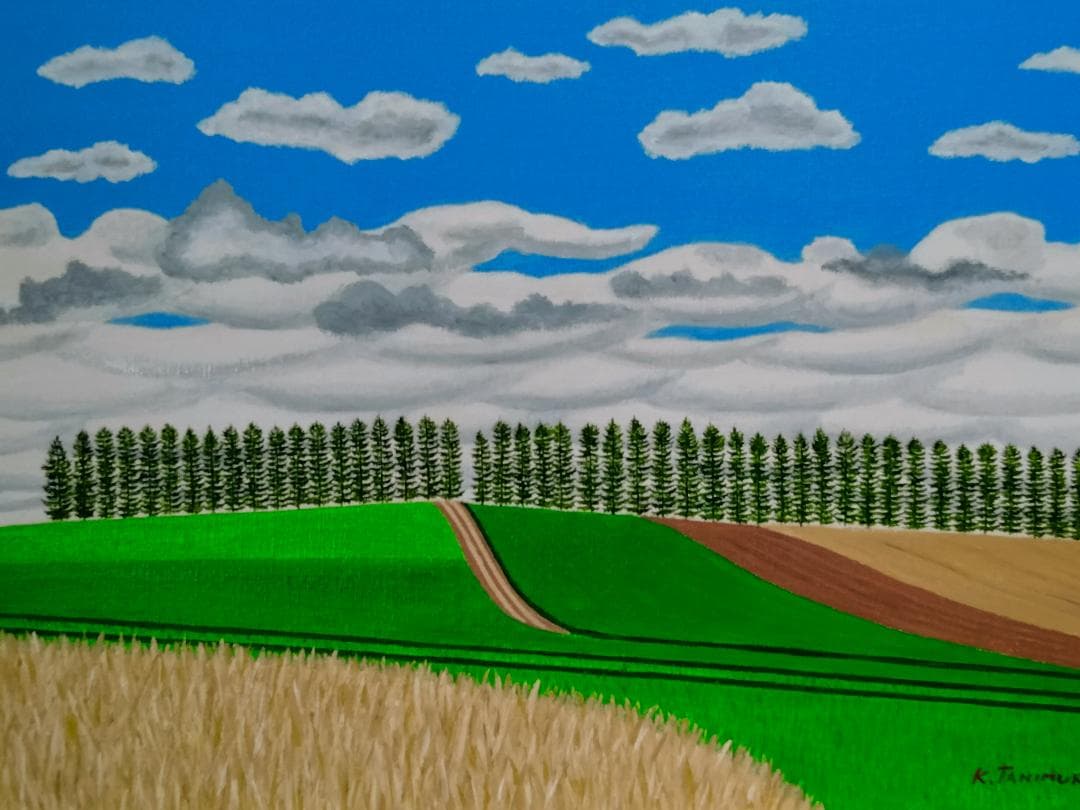 ★美瑛マイルドセブンの丘・肉筆油彩画・F6キャンバス