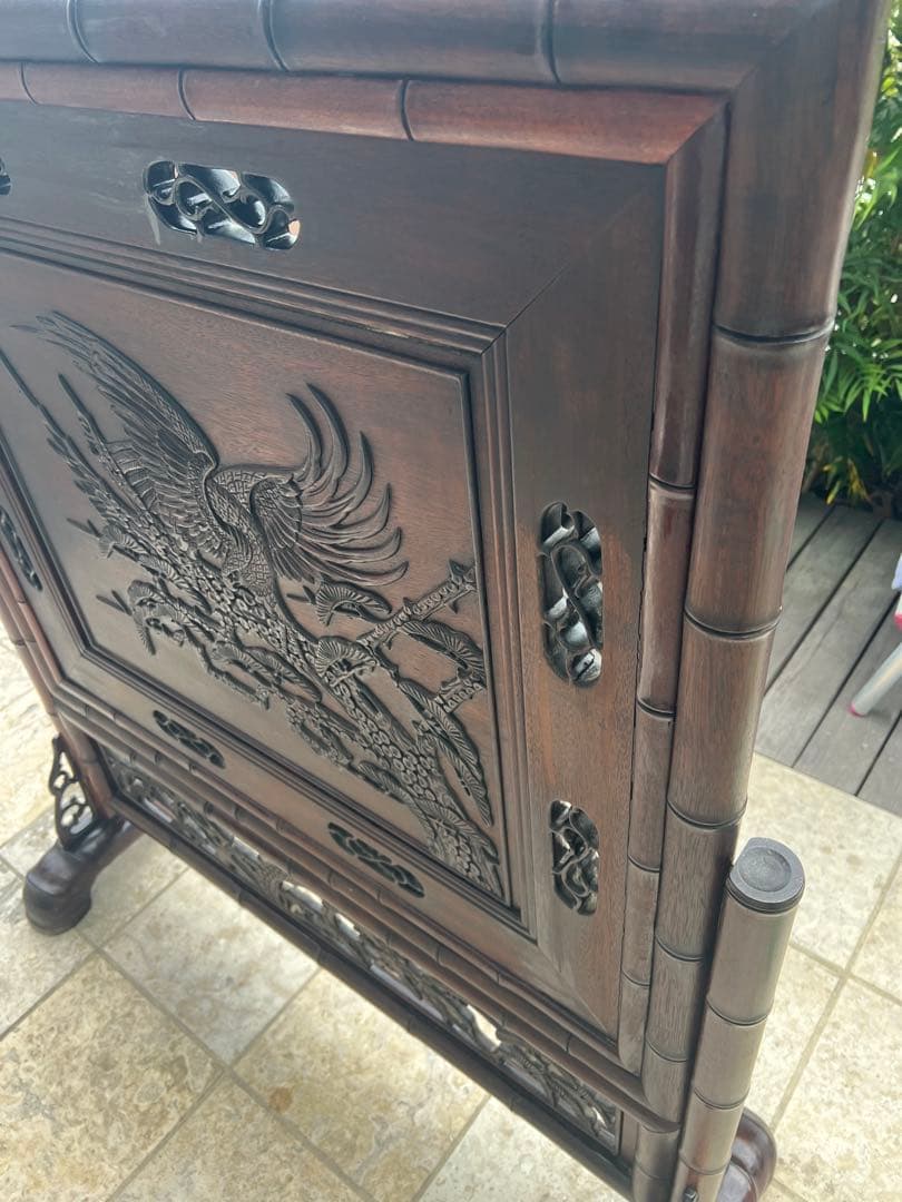 間仕切り　レトロアンティーク当時物　木製　古家具古いオシャレな衝立です気壮山河