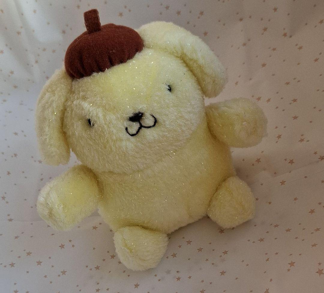 【激レア】ポムポムプリン ぬいぐるみ 初期 サンリオ ラメ入りタグ付き平成レトロ