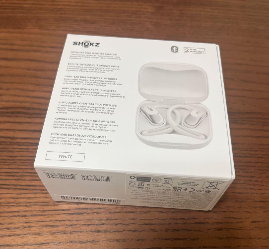 SHOKZ ワイヤレスイヤホン オープンイヤーホワイト18✖️11m m