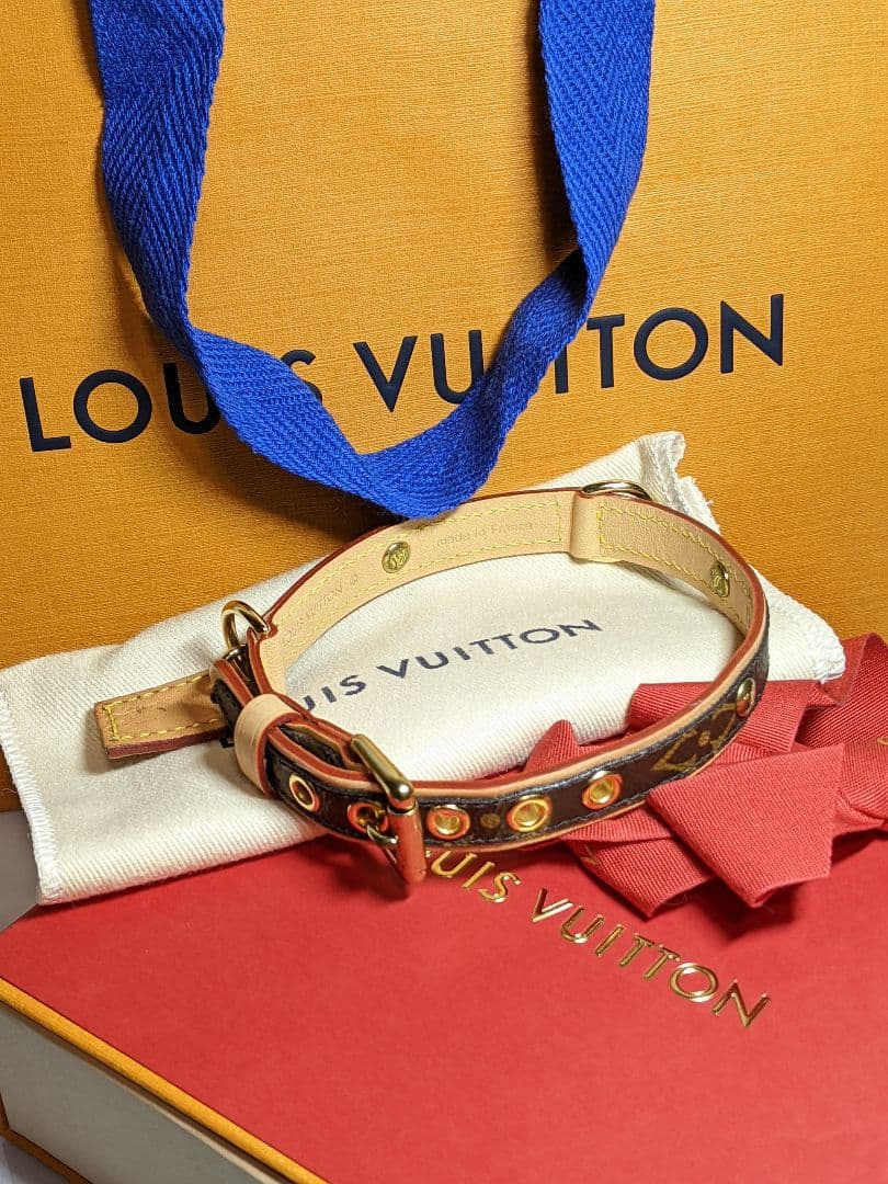 美品 LOUIS VUITTON ルイヴィトン モノグラム ドッグカラー 首輪