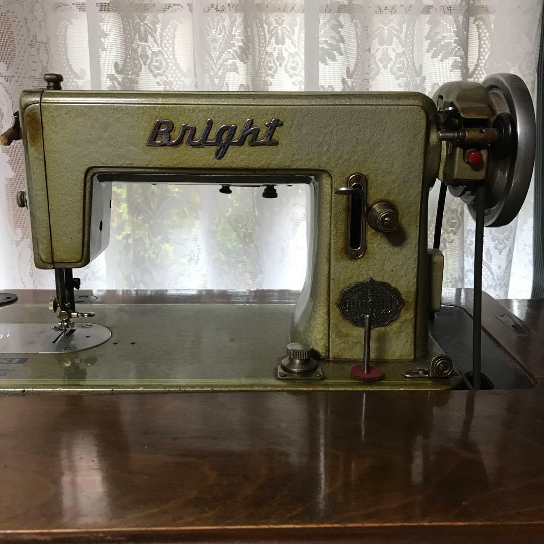 BRIGHT アンティーク ミシン ミシン台 テーブル ジャンク品 木製