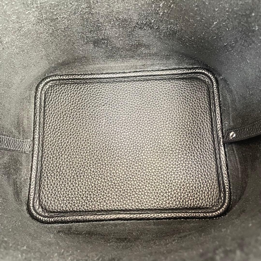 プレミアム 本革 キューブバッグ ハンドバッグ MM ブラック シルバー金具