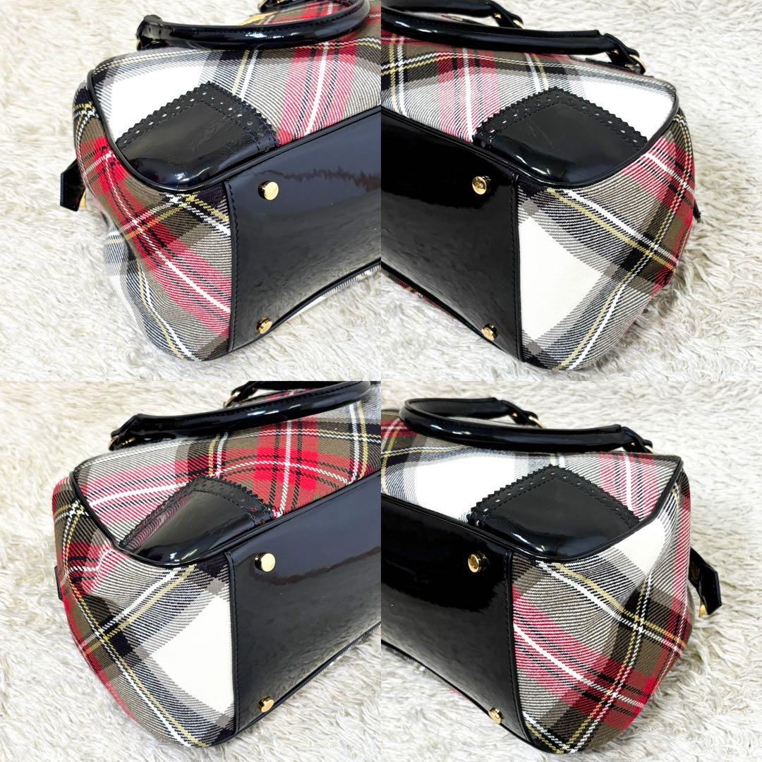 【極美品】ヴィヴィアンウエストウッド ハンドバッグ ヤスミン チェック パテント